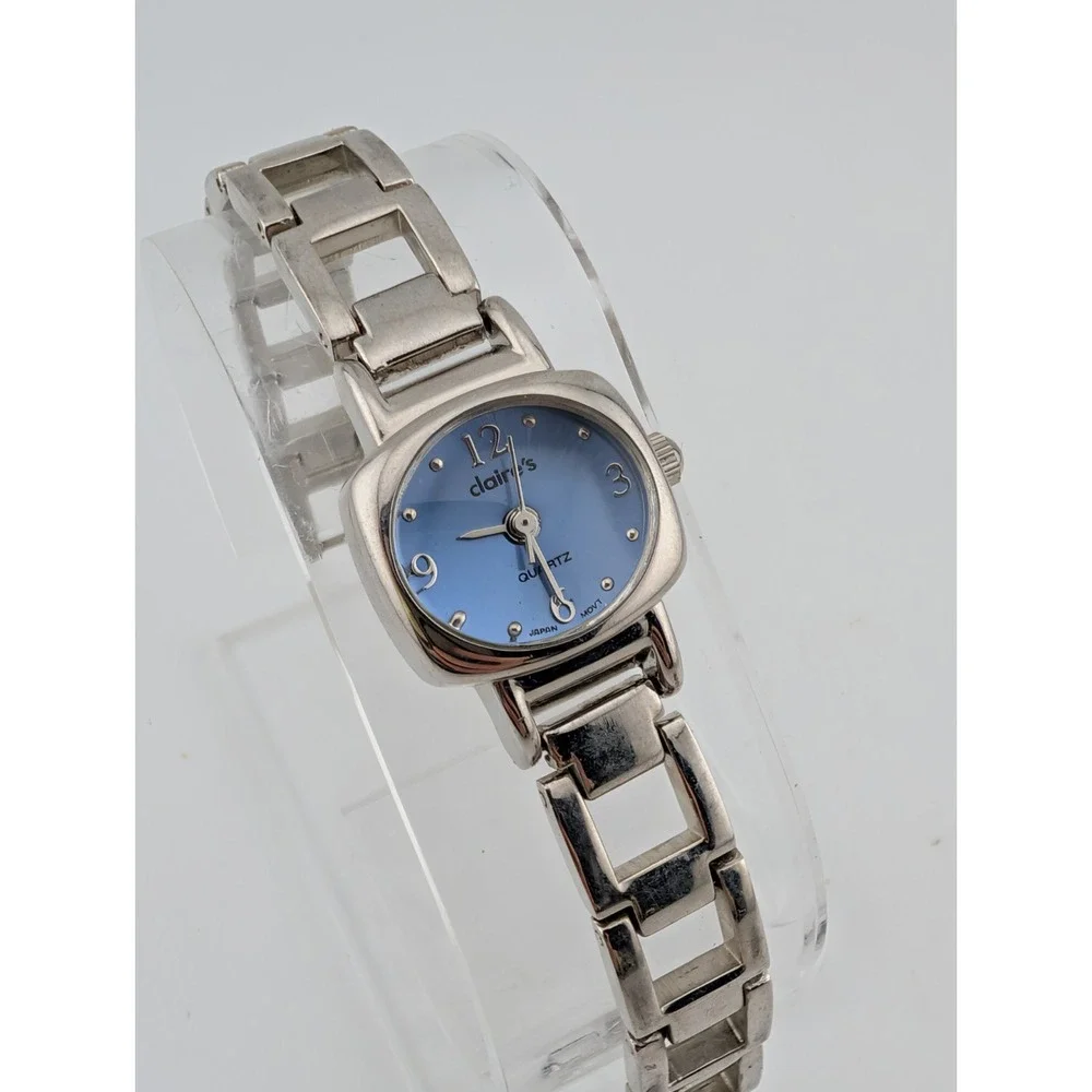 Claires Girls Watch 19mm Case Blue Dial‎ Silver 6.75